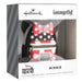 Hallmark Loungefly Disney Minnie Mouse Christmas Tree Ornament in its retail packaging, featuring a red and white polka dot mini backpack with a black silhouette base.