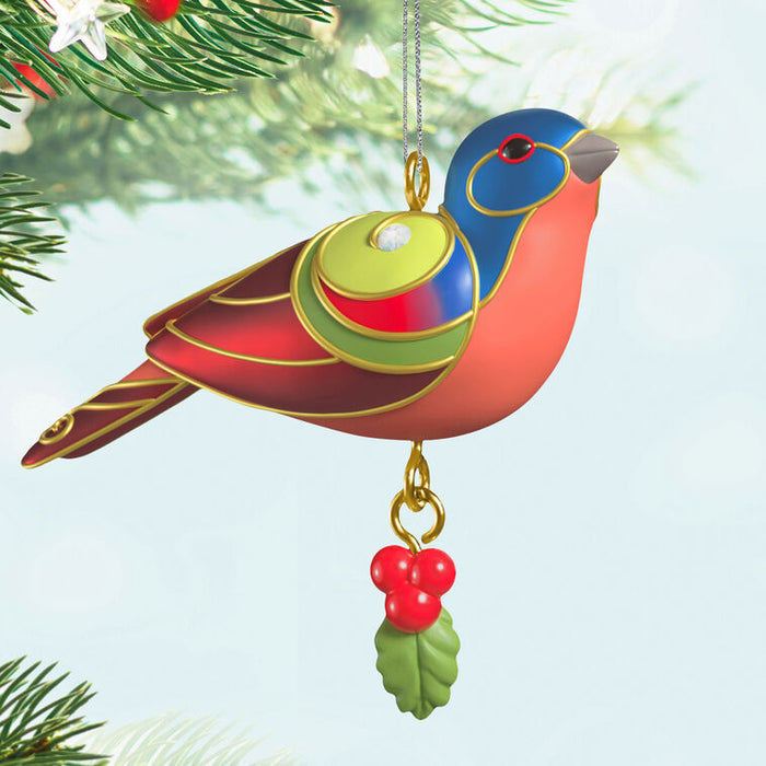Mini Painted Bunting Ornament, 0.75"