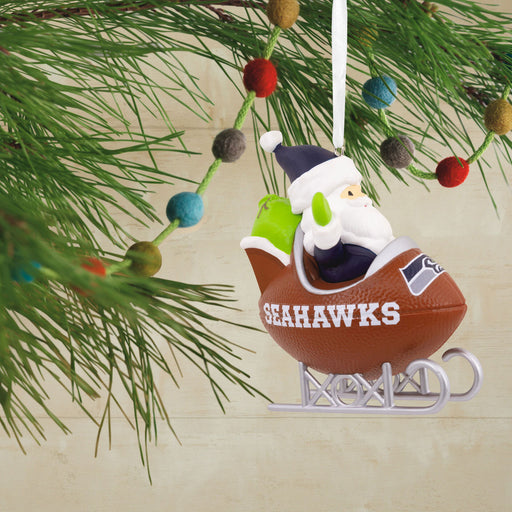 NFL Seattle Seahawks Santa Football Sled Hallmark Ornament