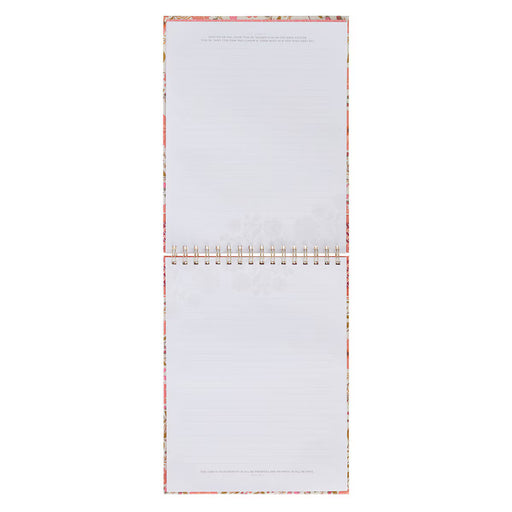 Two spiral-bound notepads with floral edge design on a white background