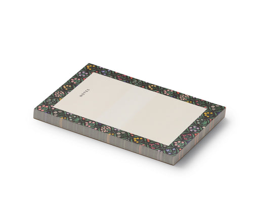 Rectangular notepad with floral border on a white background