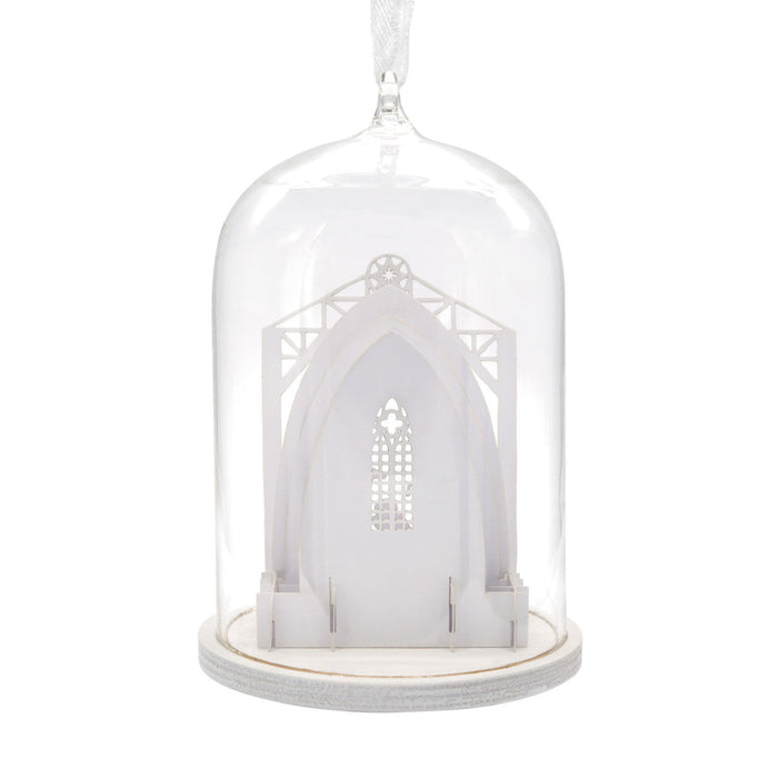 Signature Nativity Cloche Glass and Paper Hallmark Ornament