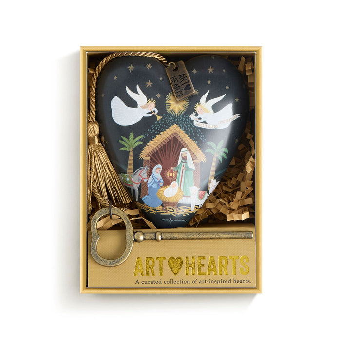 Holy Family and Peace Art Heart Sculpture