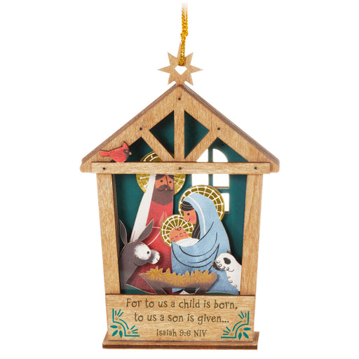 A Child is Born Nativity 2023 Papercraft Ornament