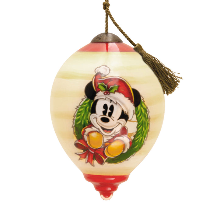 Ne'Qwa Art® Disney Mickey Mouse Hand-Painted Glass Hallmark Ornament