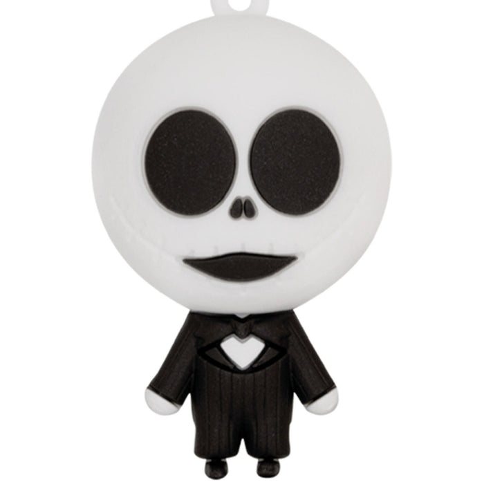 Skeleton character in a suit with a white background