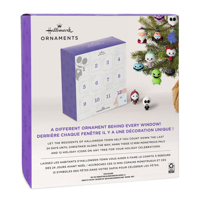 Hallmark Halloween Advent Calendar with mini ornaments on a white background