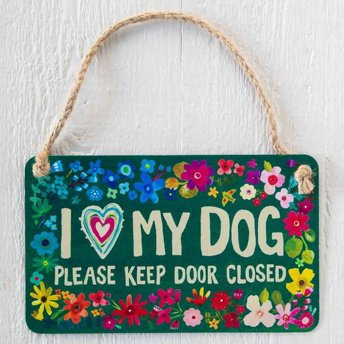 Love My Dog Metal Fence Sign