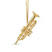 Gold trumpet-shaped pendant on a white background