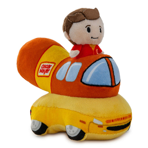 Plush toy resembling a character from Oscar Mayer on a white background