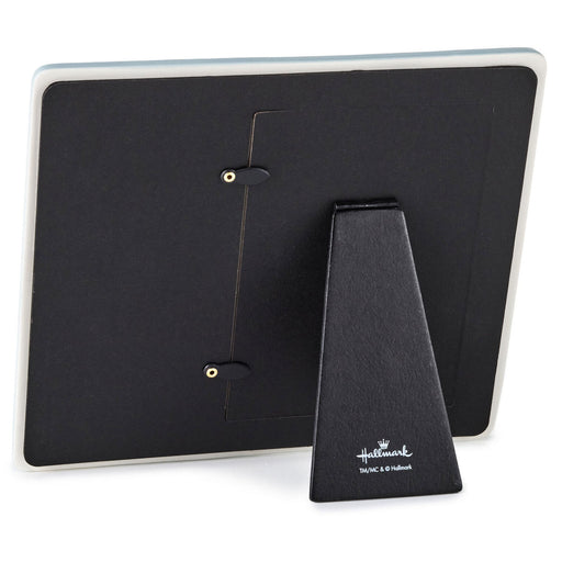 Black photo frame with a stand on a white background