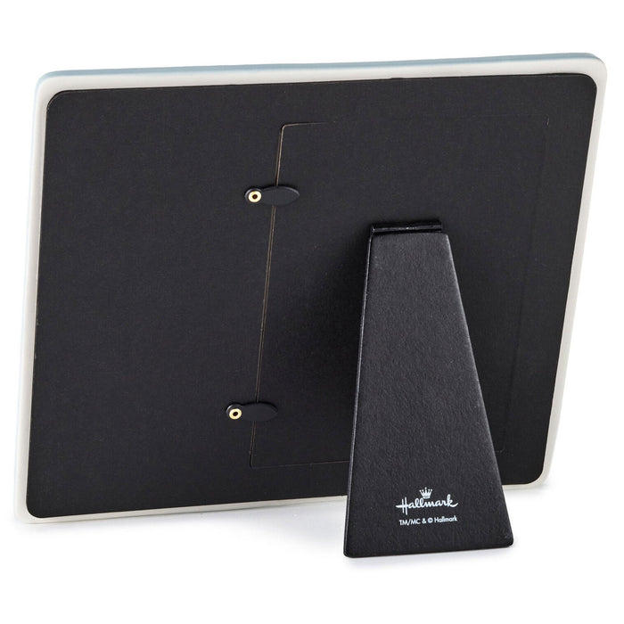 Black photo frame with a stand on a white background