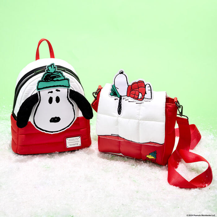 Peanuts Snoopy & Woodstock Snow Day Doghouse Crossbody Bag by Loungefly