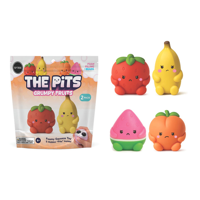 The Pits Grumpy Sensory Fruit Squishies 2-Pack