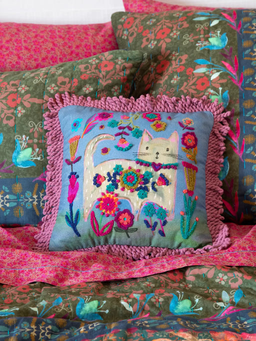 Cat Tufted Boho Pillow