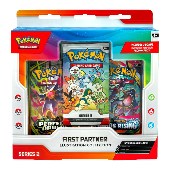 Pokémon trading card game packaging with illustrations and promotional text