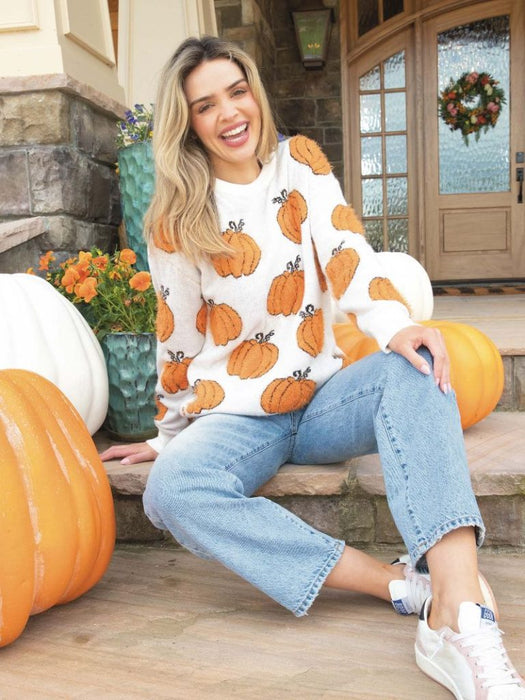 Simply Southern Pumpkin Fuzzy Sweater