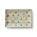 Rectangular ceramic tray with floral geometric pattern on a white background