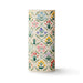 Decorative cylindrical vase with floral pattern on a white background