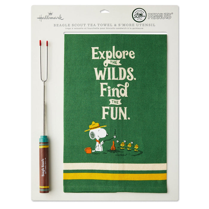 Peanuts® Beagle Scouts Tea Towel and S'mores Fork