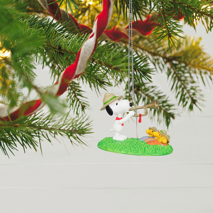 The Peanuts® Gang Beagle Scouts 50th Anniversary Rise and Shine! 2024 Ornament and Pin, Set of 2