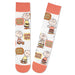 Two socks with Charlie Brown and Snoopy characters and 'Good Grief' text on a white background.