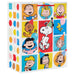 Gift box with colorful Peanuts character illustrations on a white background
