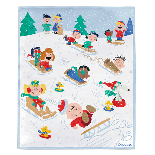 Peanuts® Gang Sledding Holiday Throw Blanket