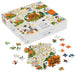 A 1000-piece jigsaw puzzle box for Peanuts' 'It's the Great Pumpkin, 2000' shown on a white background, with several loose puzzle pieces scattered in front of and beside the box.