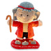 Plush toy resembling a character from a classic cartoon, wearing a red coat and gray hat, holding a cane.