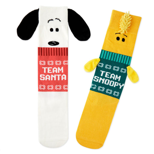 Peanuts® Snoopy and Woodstock in Christmas Sweaters Mismatched Novelty Socks