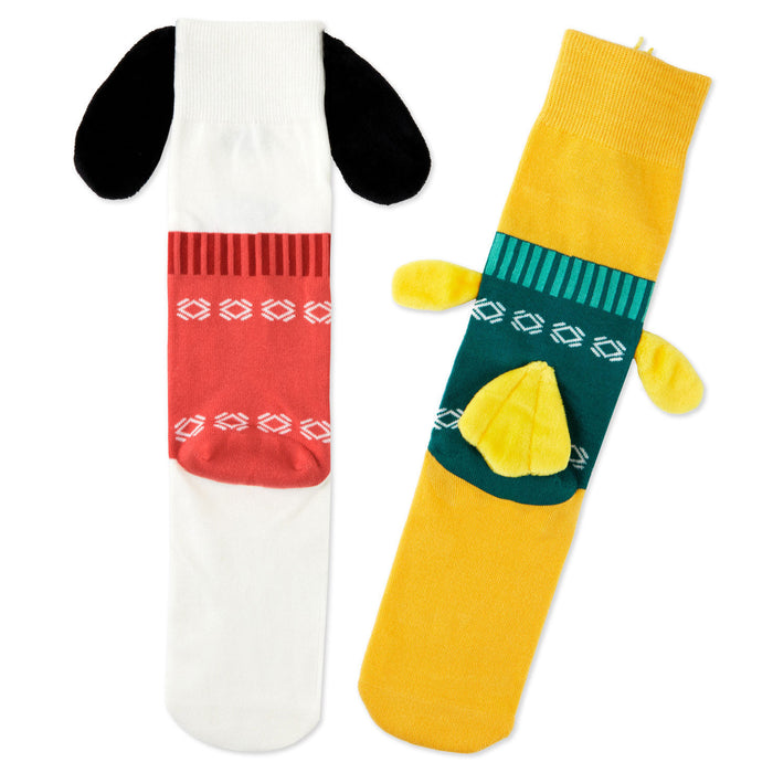 Peanuts® Snoopy and Woodstock in Christmas Sweaters Mismatched Novelty Socks