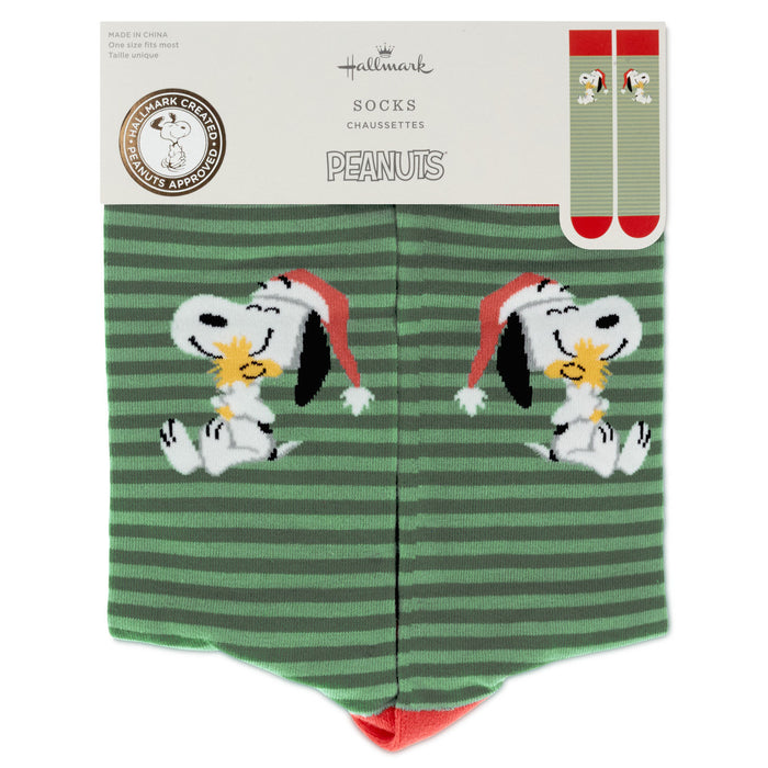 Peanuts® Santa Snoopy and Woodstock Crew Socks