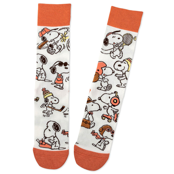 Pair of socks with cartoon character design on a white background