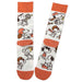 Socks with cartoon character design on a white background