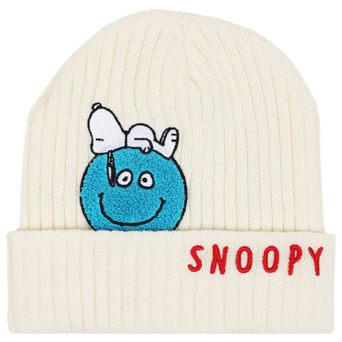 Beanie with Snoopy and Woodstock design on a white background
