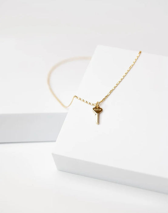 Worthy Petite Key Gold Necklace