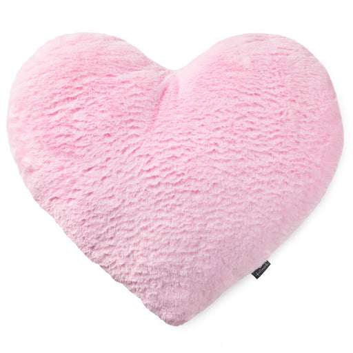 Pink heart-shaped pillow on a white background