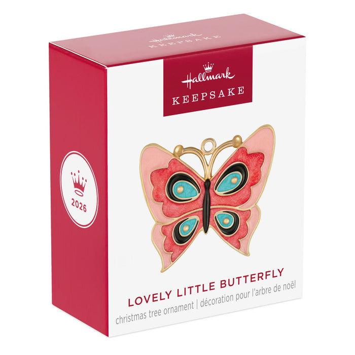 Hallmark Keepsake Christmas ornament packaging with butterfly design