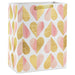 13" Romantic Gold and Pink Hearts Large Gift Bag