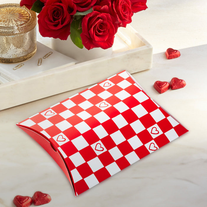 Red and White Check Extra-Large Valentine's Day Pillow Box