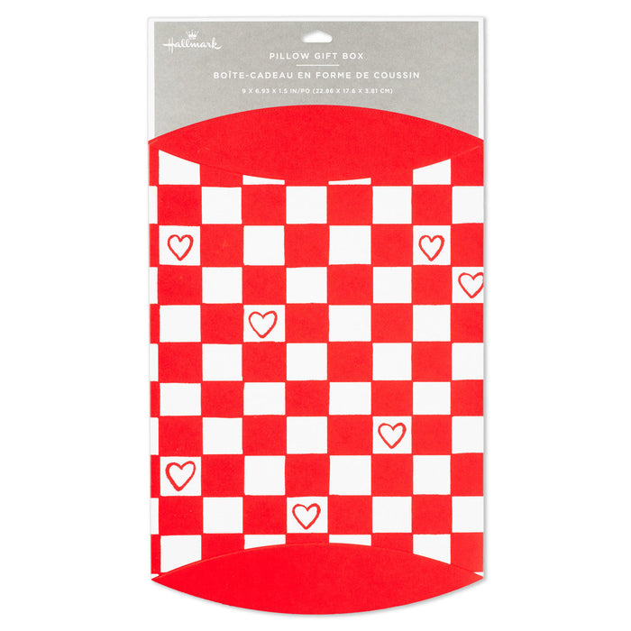 Red and White Check Extra-Large Valentine's Day Pillow Box