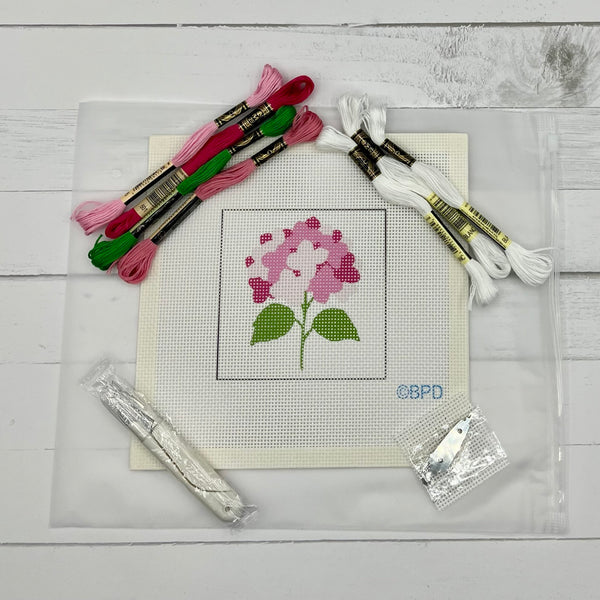 Pink Hydrangea Needlepoint Kit