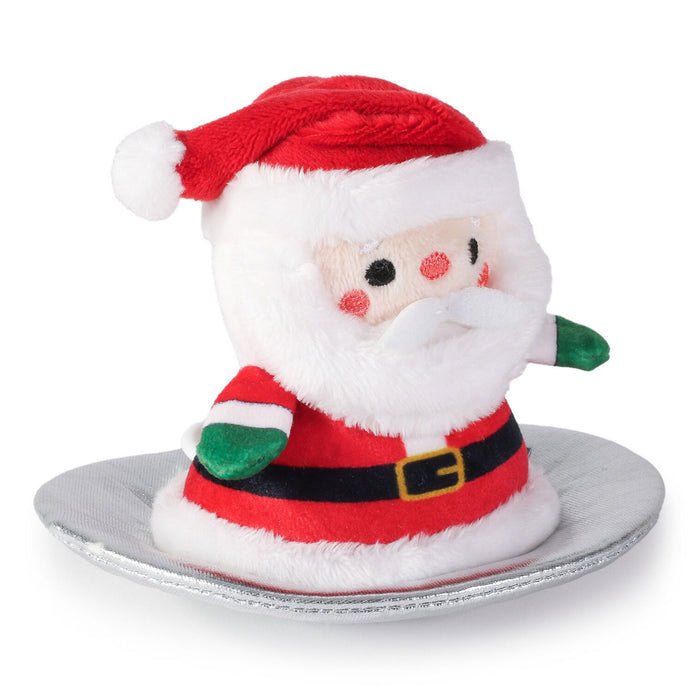 Sledding Santa Zip-Along Plush Toy, 5"