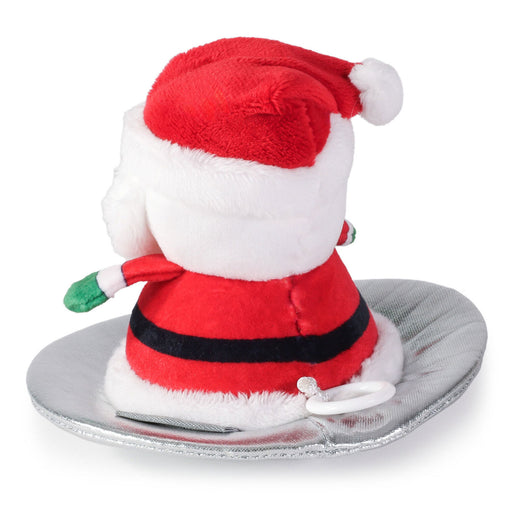 Sledding Santa Zip-Along Plush Toy, 5"