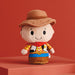 Plush toy resembling a character from a popular animated movie on a red background