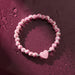 Holy Water Porcelain Pink Heart Bracelet in Silver