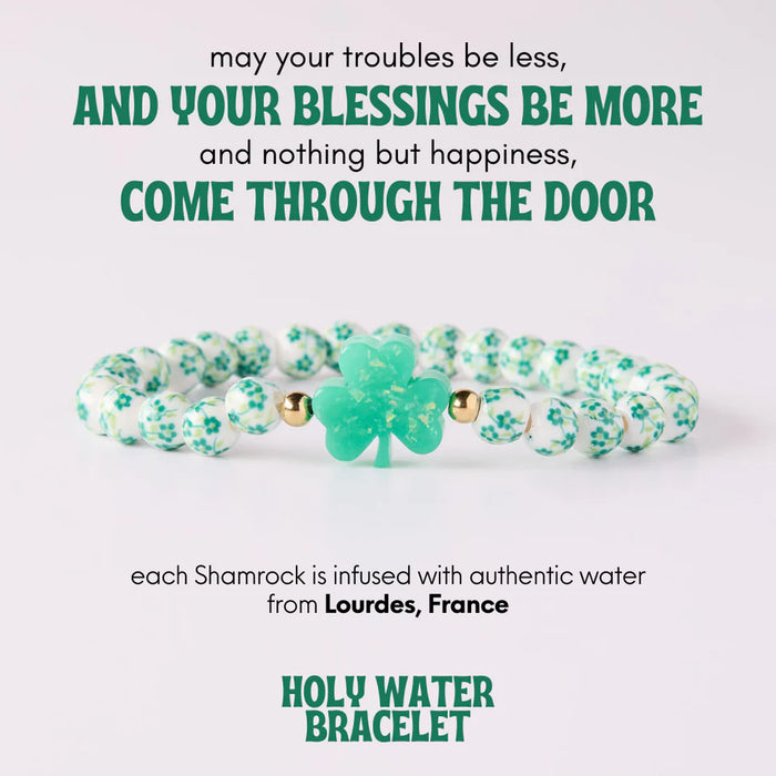 Holy Water Porcelain Lucky Shamrock Bracelet in Gold