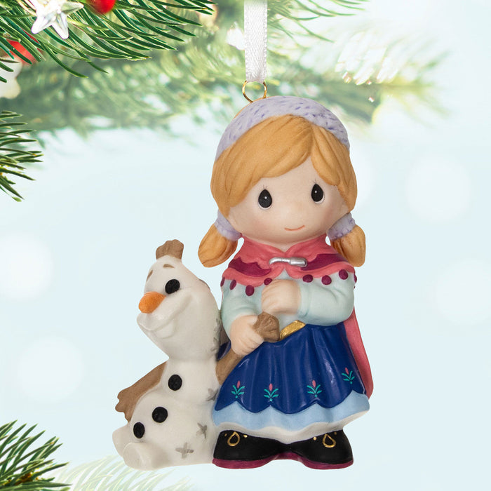 Disney Precious Moments Frozen Anna and Olaf 2024 Porcelain Ornament