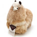 Plush toy llama with a visible Inkari tag on a white background